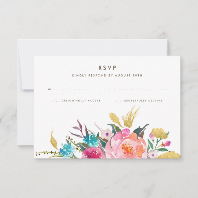 Lush Bouquet Wedding RSVP (Vorderseite)
