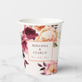 Lush Fall Floral Wedding Paper Cups Pappbecher