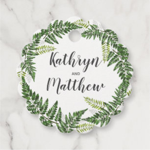 Lush Fern Tropical Botanical Wedding Geschenkanhänger