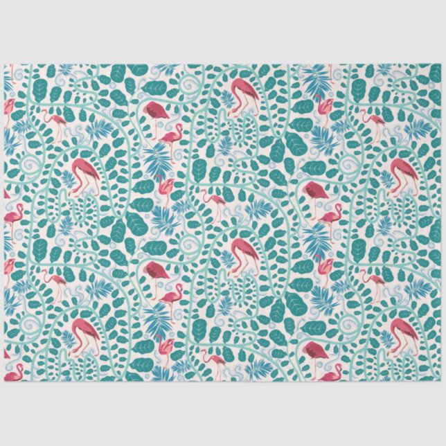 Lush Flamingo Dschungelmuster *Soft Breeze* Seidenpapier (Vorderseite)