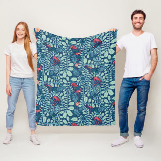 Lush Flamingo Jungle Fleecedecke