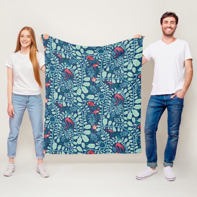 Lush Flamingo Jungle Fleecedecke (Beispiel)