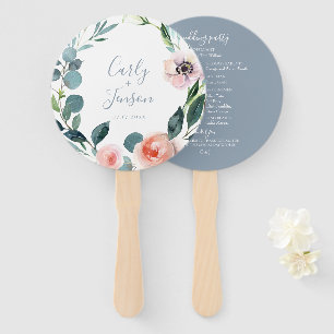 Lush Garden Wreath Wedding Hand Fans Fächer