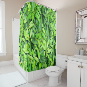 Lush Green Blätter Pattern - Natur botanisch Duschvorhang
