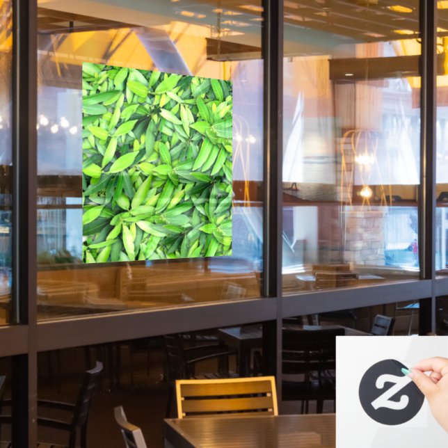 Lush Green Blätter Pattern - Natur botanisch Fensteraufkleber (Restaurantfenster)