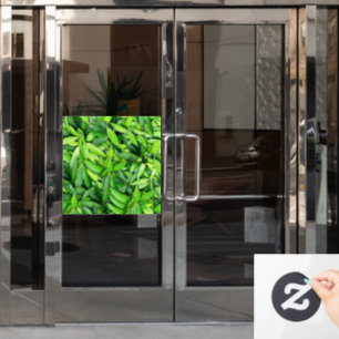 Lush Green Blätter Pattern - Natur botanisch Fensteraufkleber