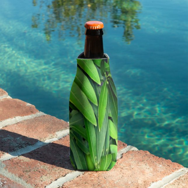 Lush Green Blätter Pattern - Natur botanisch Flaschenkühler (In Situ Pool)