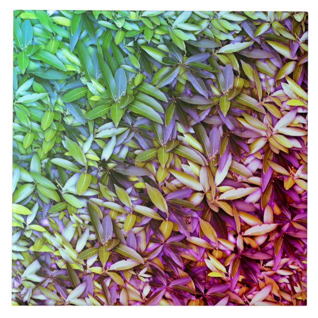 Lush Green Blätter Pattern - Natur botanisch Fliese (Vorderseite)