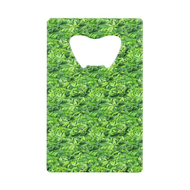 Lush Green Blätter Pattern - Natur botanisch Geldbeutel Flaschenöffner (Vorderseite)