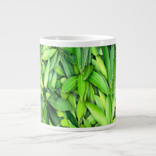 Lush Green Blätter Pattern - Natur botanisch Jumbo-Tasse