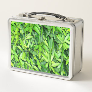 Lush Green Blätter Pattern - Natur botanisch Metall Brotdose