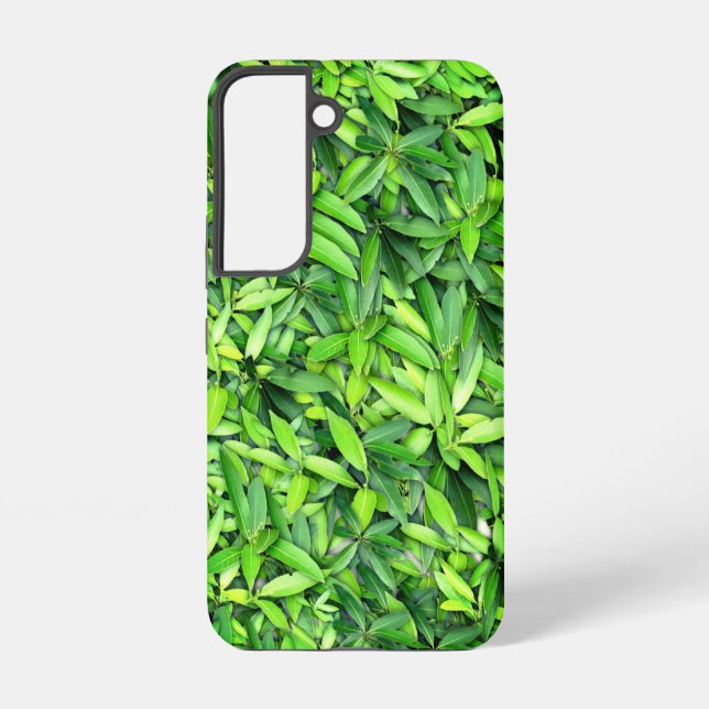 Lush Green Blätter Pattern - Natur botanisch Samsung Galaxy Hülle (Rückseite)