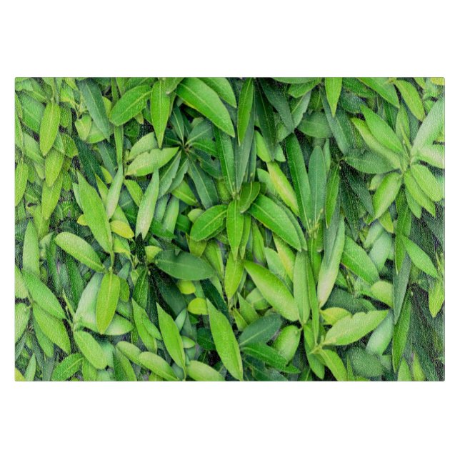 Lush Green Blätter Pattern - Natur botanisch Schneidebrett (Vorderseite)