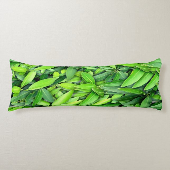 Lush Green Blätter Pattern - Natur botanisch Seitenschläferkissen (Vorderseite)