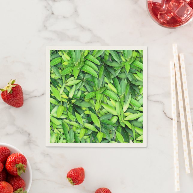 Lush Green Blätter Pattern - Natur botanisch Serviette (Beispiel)