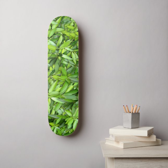 Lush Green Blätter Pattern - Natur botanisch Skateboard (Wandkunst)