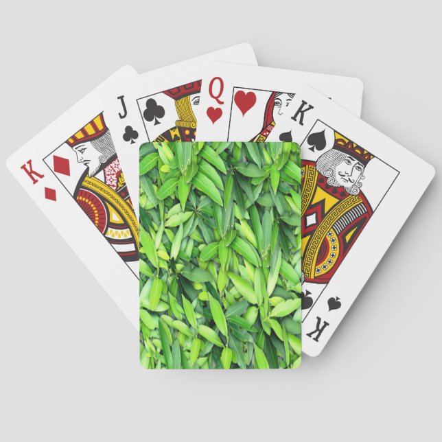 Lush Green Blätter Pattern - Natur botanisch Spielkarten (Rückseite)