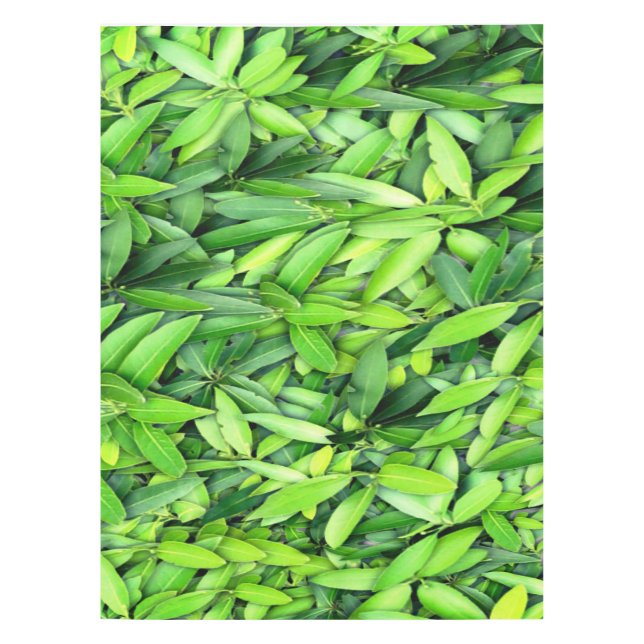 Lush Green Blätter Pattern - Natur botanisch Tischdecke (Vorderseite)