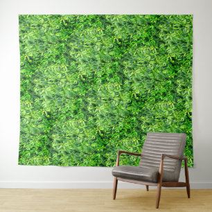 Lush Green Blätter Pattern - Natur botanisch Wandteppich