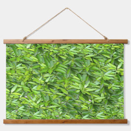 Lush Green Blätter Pattern - Natur botanisch Wandteppich Mit Holzrahmen