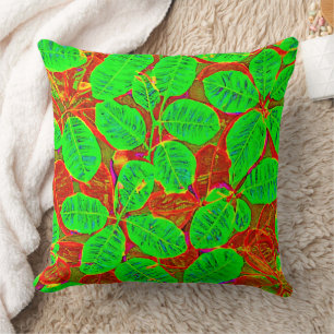 Lush Green Leaf Muster Kissen