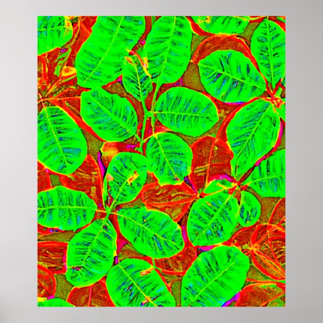 Lush Green Leaf Muster Poster (Vorne)