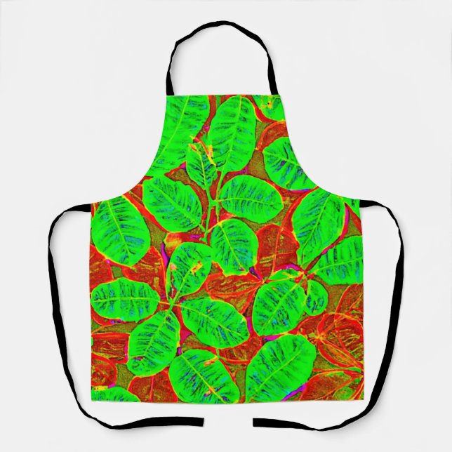 Lush Green Leaf Muster Schürze (Vorderseite)