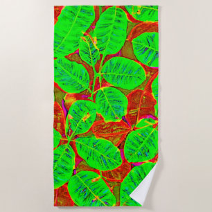 Lush Green Leaf Muster Strandtuch