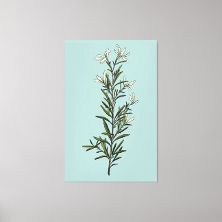 Lush Green Rosemary Sprig Painting Leinwanddruck
