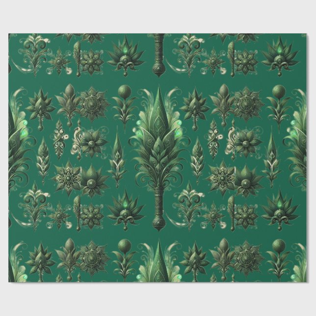 "Lush Green Velvet: Luxury Gift Paper Design" Geschenkpapier (Flach)