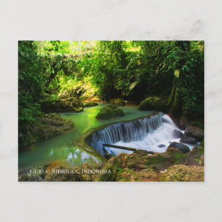 Lush Green Waterfall Reiseziel Indonesien Postkarte