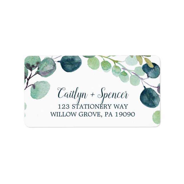 Lush Greenerity Wedding RSVP Address Labels Adressaufkleber (Vorne)