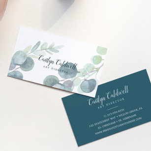 Lush Greenery and Eucalyptus Art Business Card Visitenkarte