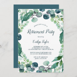 Lush Greenery and Eucalyptus Retirement Party Einladung