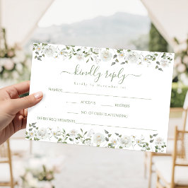 Lush Greenery Eucalyptus Floral Wedding RSVP card Karte