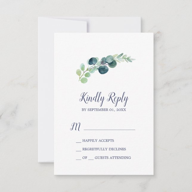 Lush Greenery & Eucalyptus Simple RSVP Card (Vorderseite)