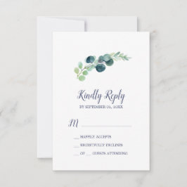 Lush Greenery & Eucalyptus Simple RSVP Card Karte