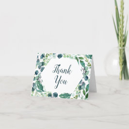 Lush Greenery & Eucalyptus Wedding Thank You Card Dankeskarte
