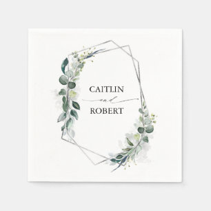 Lush Greenery und Eucalyptus Foliage Geometric Serviette