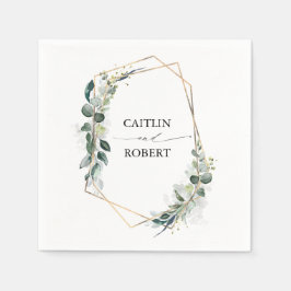 Lush Greenery und Eucalyptus Foliage Geometric Serviette