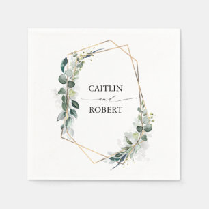 Lush Greenery und Eucalyptus Foliage Geometric Serviette