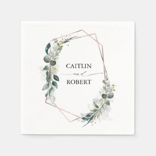 Lush Greenery und Eucalyptus Foliage Geometric Serviette