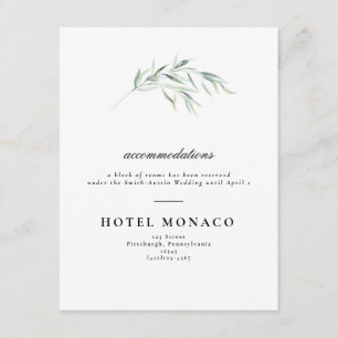 Lush Greenery Wedding Hotel Card Begleitkarte