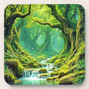 Lush Jungle Waterfall Bliss Getränkeuntersetzer