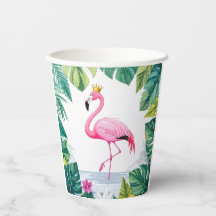 Lush Leafy | Elegant Rosa Flamingo Crown Tropical