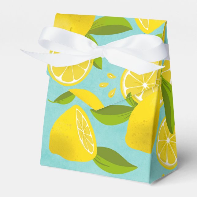 Lush Lemon - aquamarines Gastgeschenk Geschenkschachtel (Vorderseite)