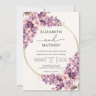 Lush Lilac Botanical Floral Wedding Einladung