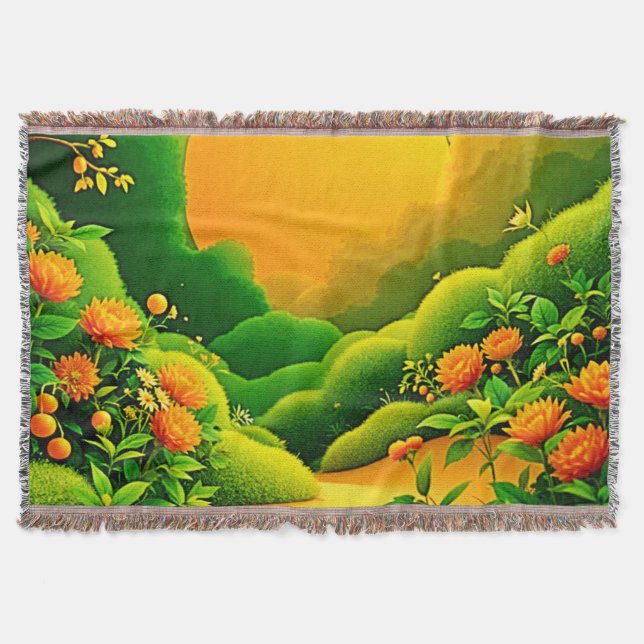 Lush Orange Garden Decke (Vorderseite)