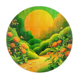 Lush Orange Garden Schneidebrett
