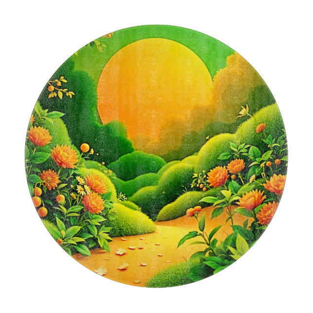 Lush Orange Garden Schneidebrett (Vorderseite)